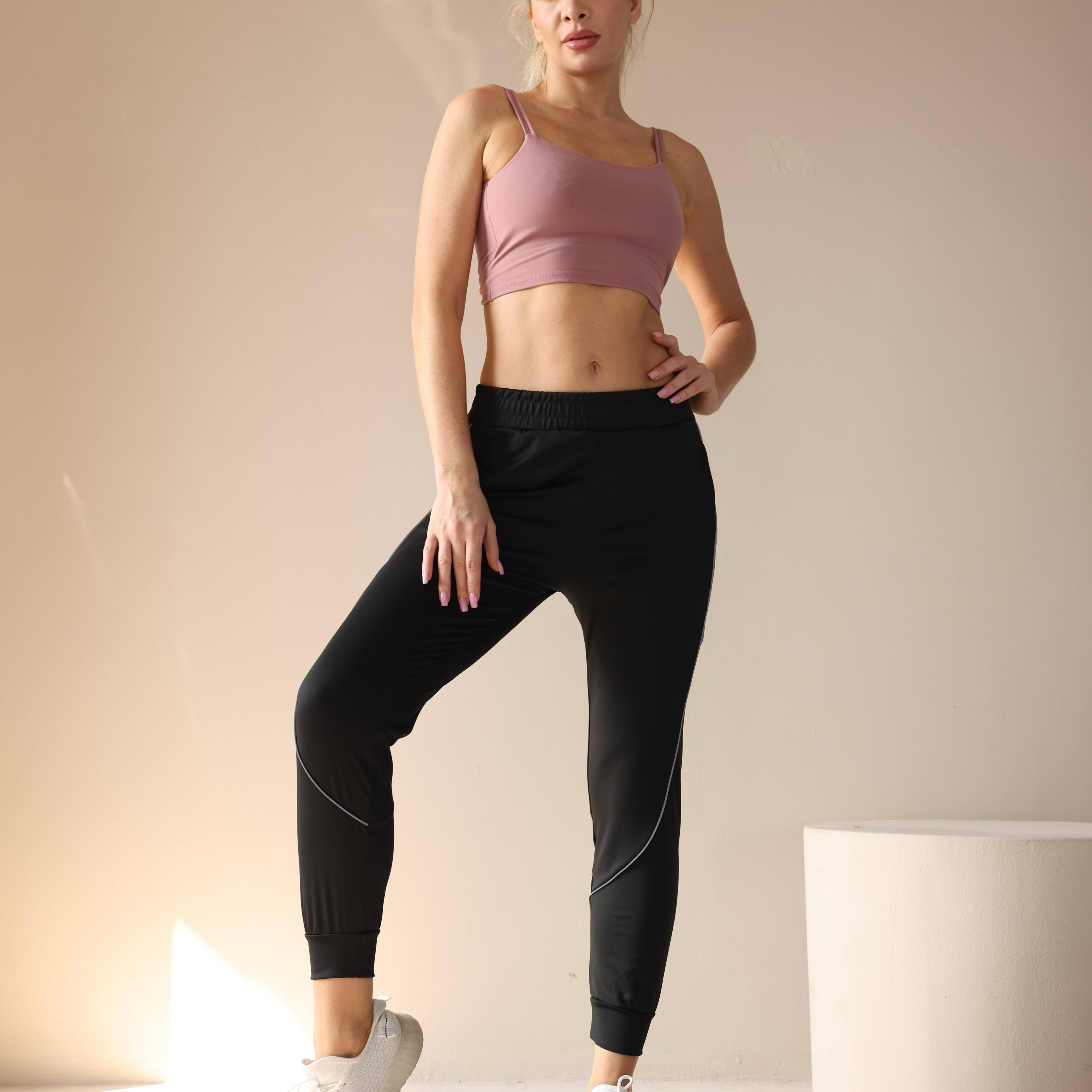 Reflective High Waist Jogger Pants for Women - Perfect for Night Running  and Fitness Workouts