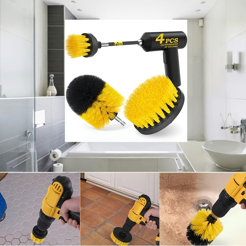 1 Set of 4pcs Electric Drill Brush Kit Round Scrubber Cleaning