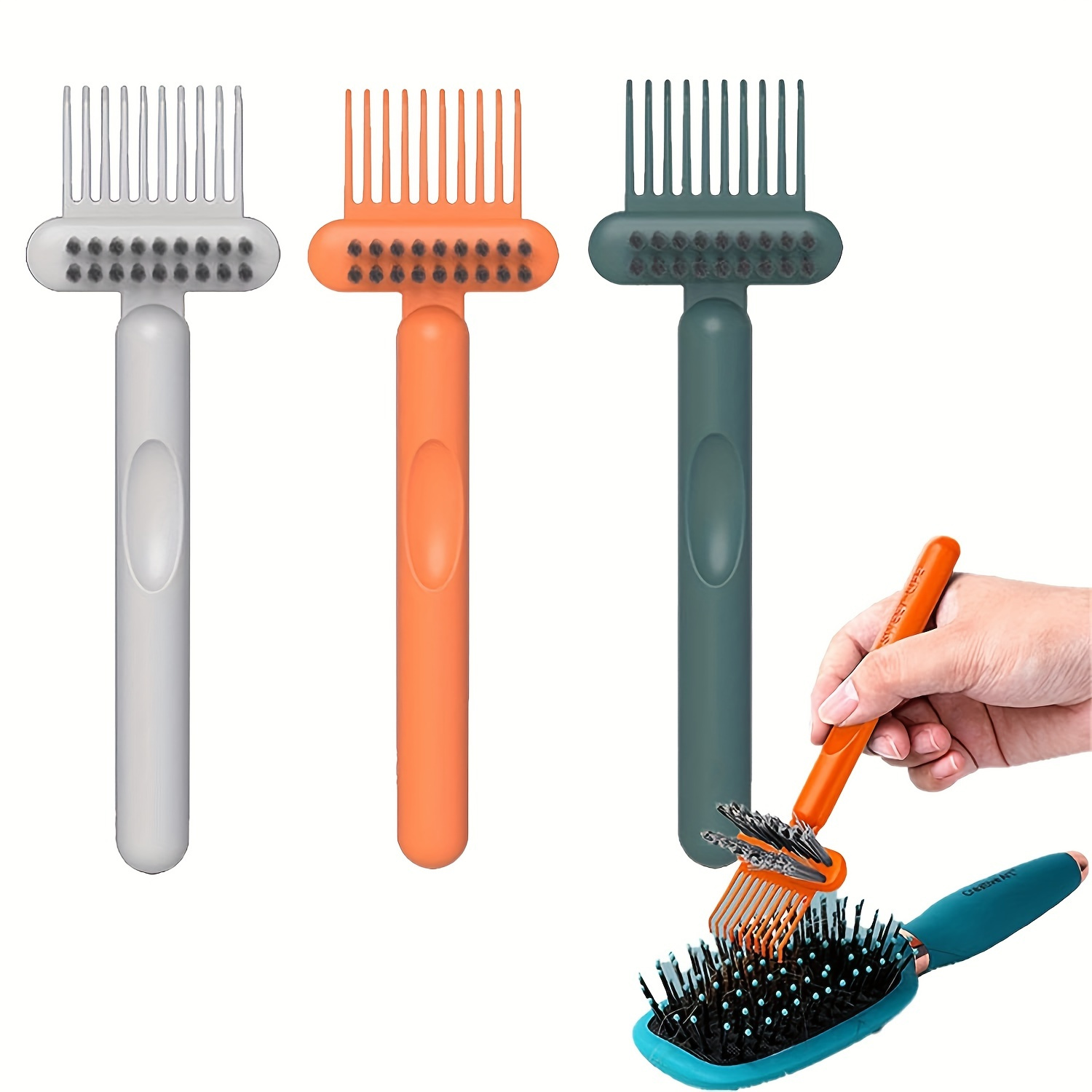 5 Pieces Comb Cleaner Tool Set Hair Brush Cleaner Rake Comb Cleaning Brush  Remove Comb Embedded Tool for Removing Hair Dust Different Combs Home and