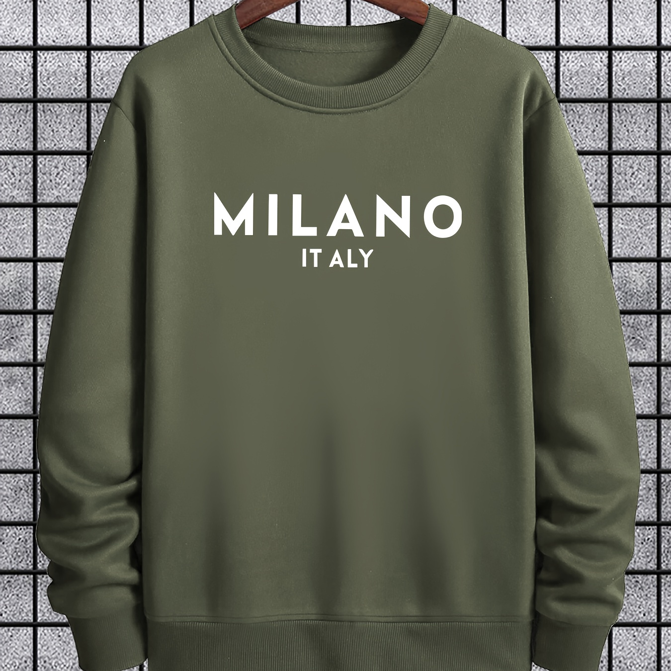 

Letter Creative Fashion Pattern Print Sweatshirt For Men - Polyester Knit, Long Sleeve Round Neck Pullover, Suitable For