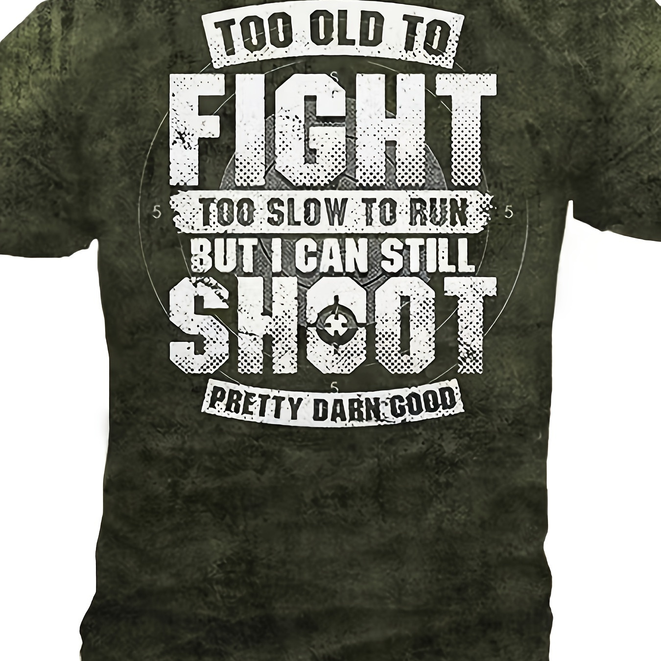 

Men's Too Old To Fight Too Slow To Run Graphic Print T-shirt, Casual Short Sleeve Crew Neck Tee, Men's Clothing For Summer Outdoor