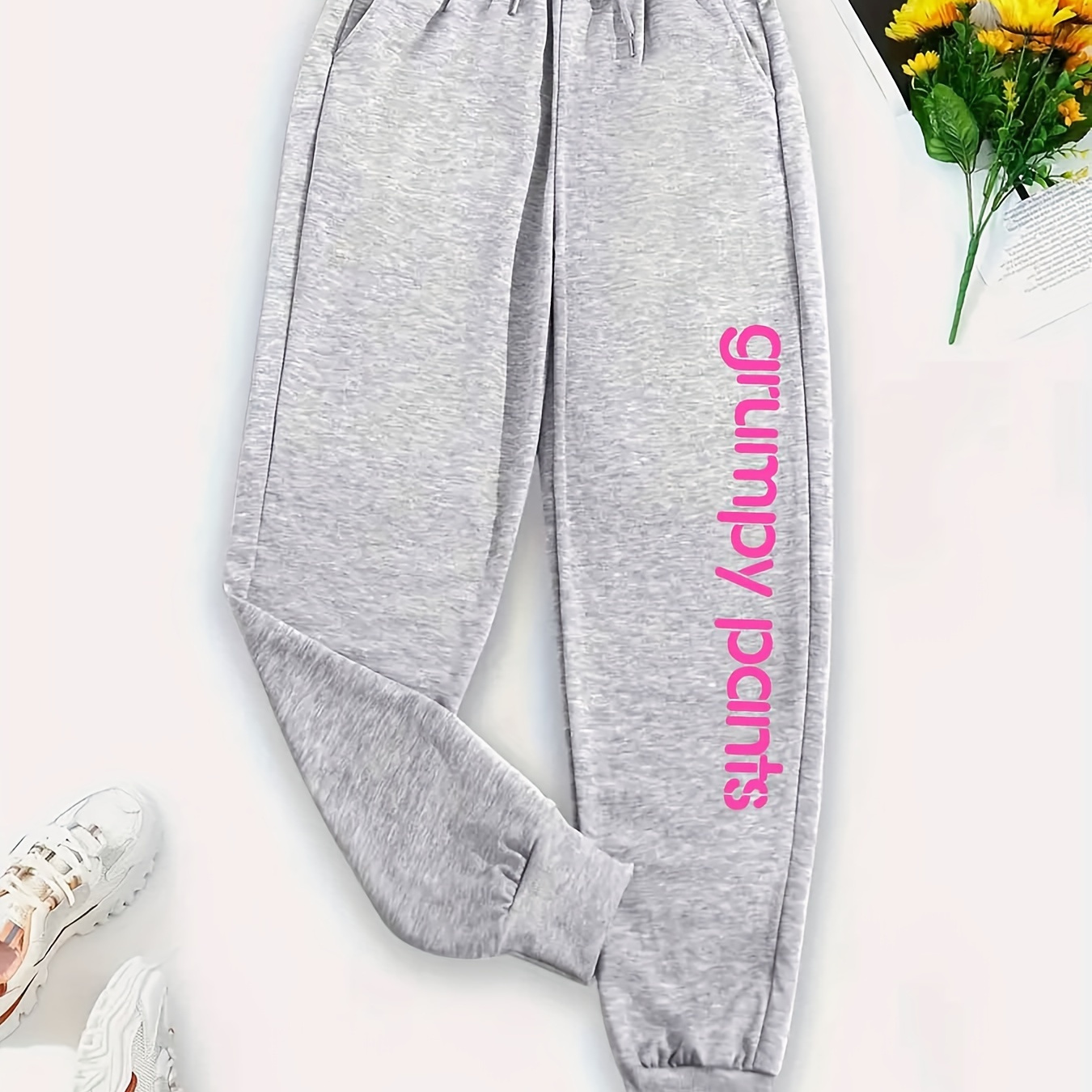 

Women's Grumpypants Joggers, Elastic Waist Drawstring Sweatpants, Casual Athletic Pants For Spring/autumn Fall, Comfy Sport Style Lounge Wear