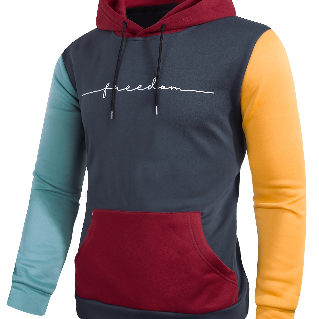 

Sweats À Capuche Cool À Blocs De Couleurs Pour Hommes, Sweat-shirt À Capuche À Motif Graphique Décontracté Pour Hommes Avec Poche Kangourou, Streetwear Pour L'hiver Et L'automne, Comme Cadeaux