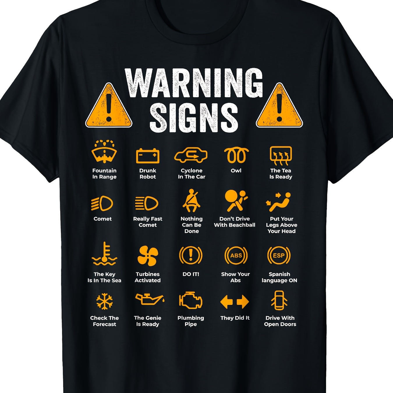 

Funny Driving Warning Signs 101 Auto Mechanic Gift Driver Short Sleeve T-shirt - 220g