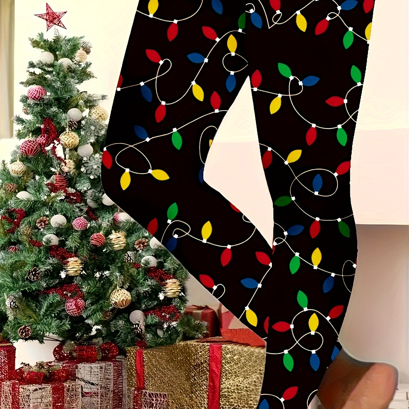 

Plus Size Print Skinny Leggings, Casual Stretchy Leggings, Women's Plus Size Clothing