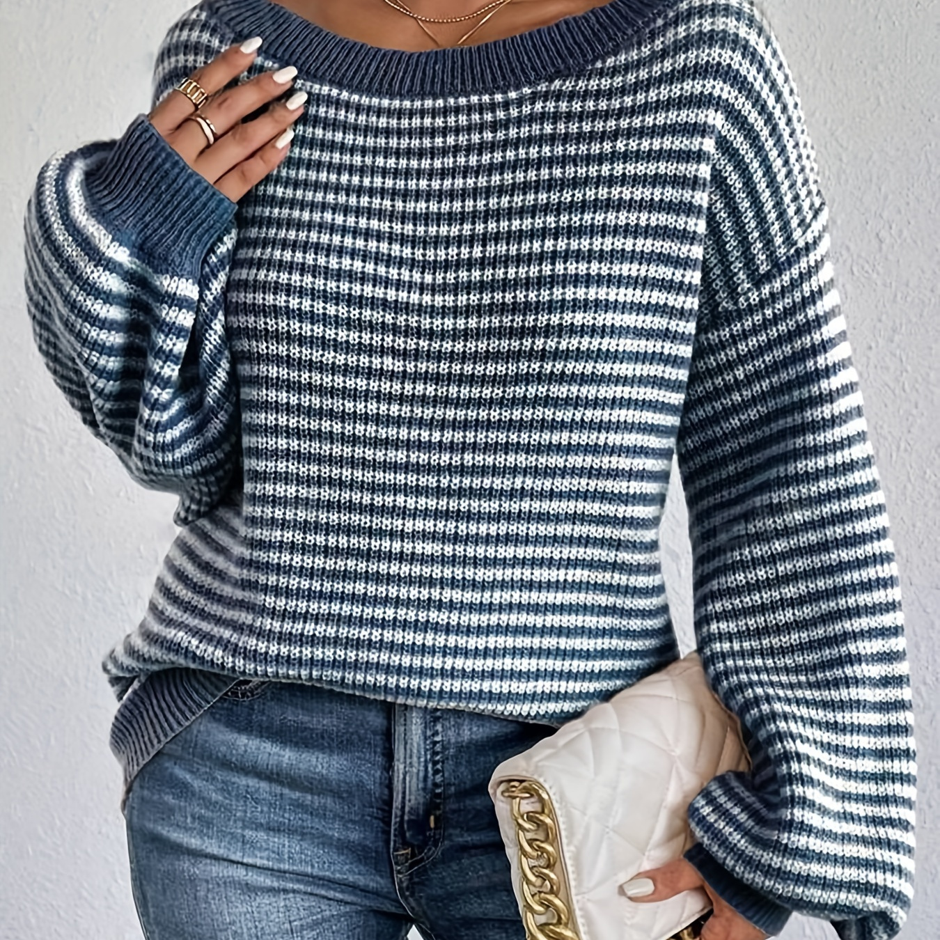 

Striped Patterned Off-shoulder