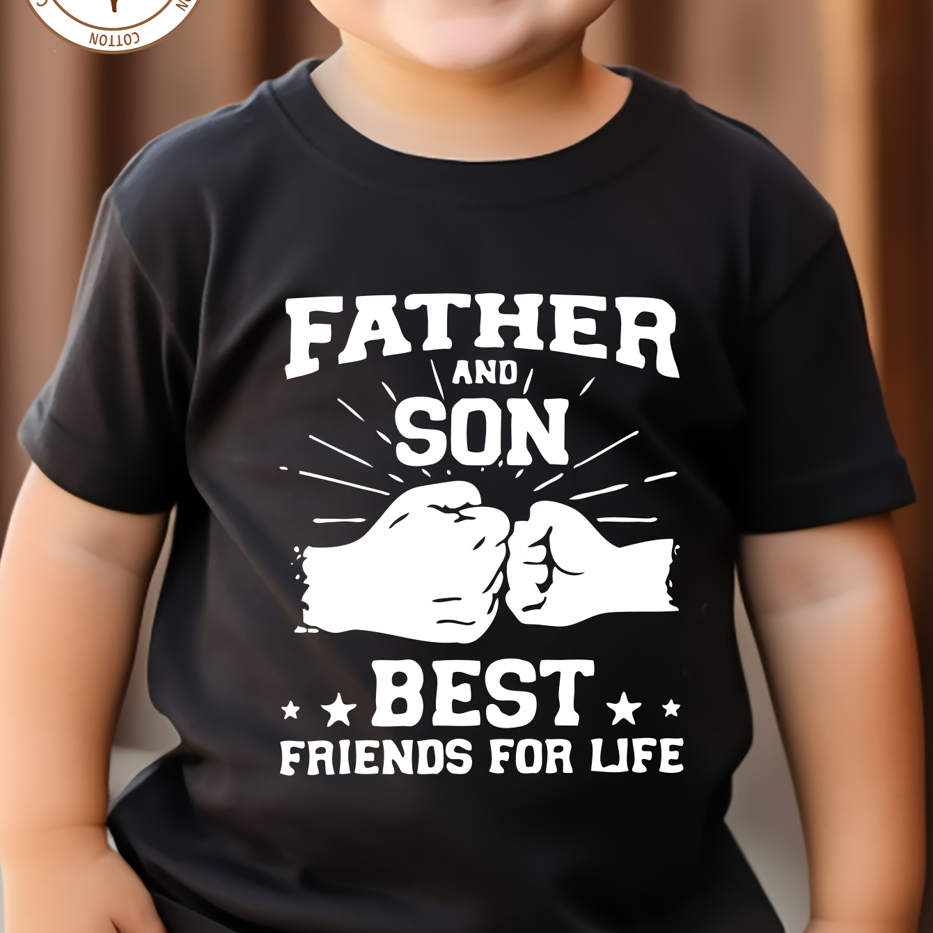 

Boys T-shirt Best Letter Print Soft And Round Neck Short Sleeve