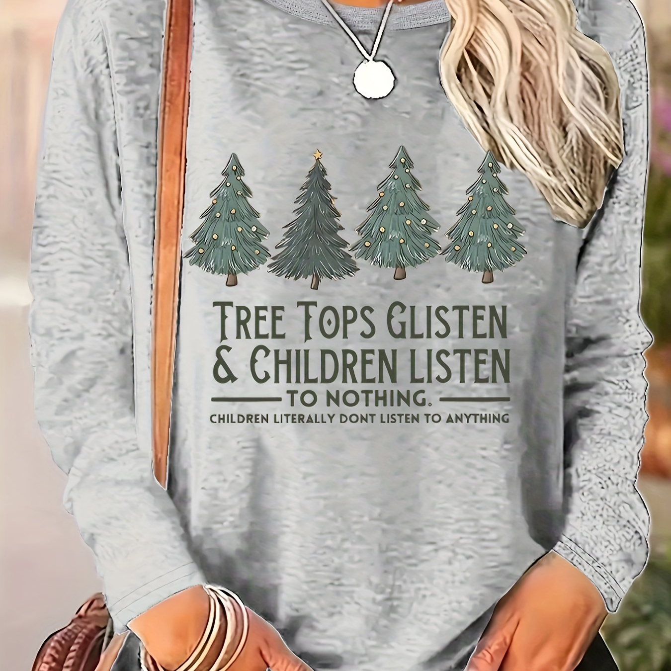 

Women's Long Sleeve Round Neck T-shirt Casual Sports Simple Print Graphic, Women's Sportswear & Clothing
