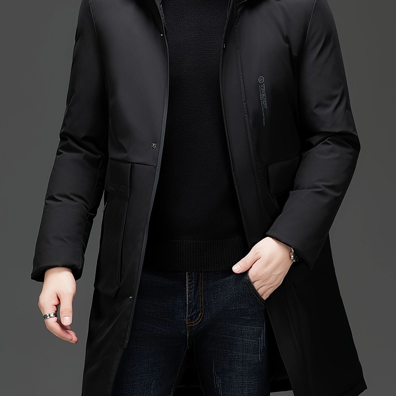 

Veste Doublée Chaude Décontractée pour Homme avec Capuche, Manteau Doublé à Fermeture Éclair pour Homme avec Poches pour l'Hiver