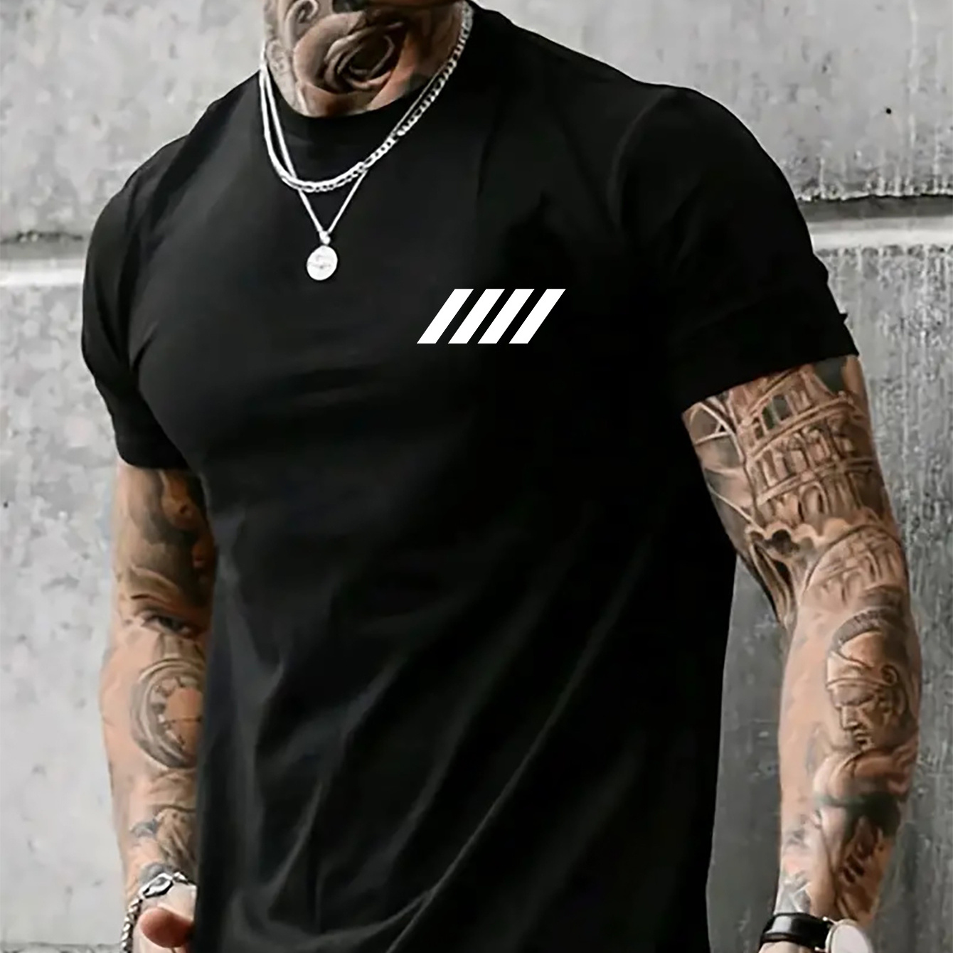 

Striped Pattern Tee Shirt, Tees For Men, Casual Short Sleeve T-shirt For Summer