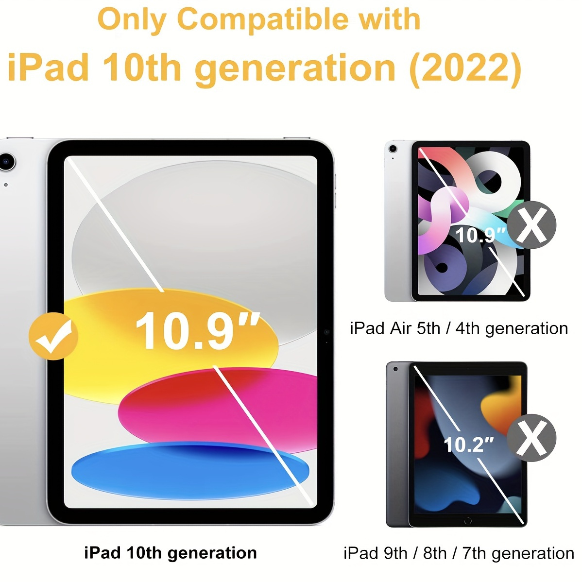 ProCase Coque pour iPad 10ème Génération 10,9 Pouces en 2022, Modèle A2696,  A2757, A2777, Nouvel Étui Amélioré avec Porte-Stylet, Housse de Protection  Anti-Chute -Marine : : Informatique