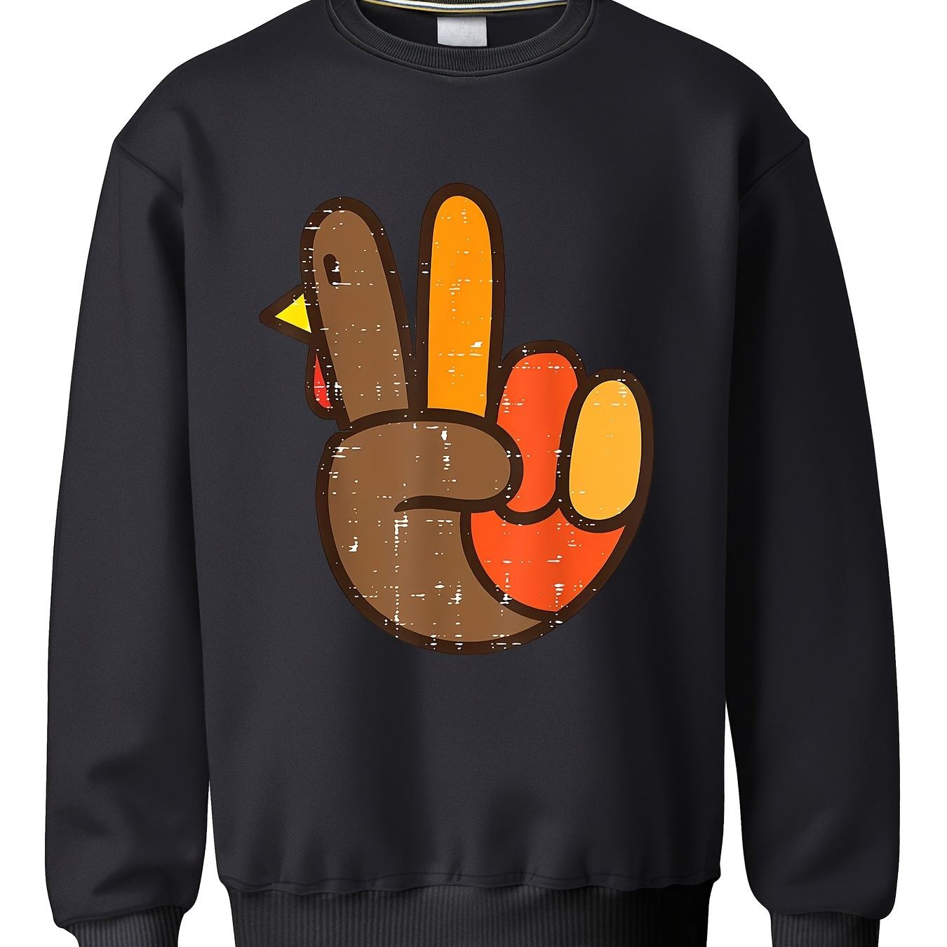 

Thanksgiving Turkey Printed Casual Fashion Versatile Commuter Sports Men's Versatile Long Sleeve Comfortable Sweatshirt Spring And Autumn Casual Tops Pattern Sweatshirt