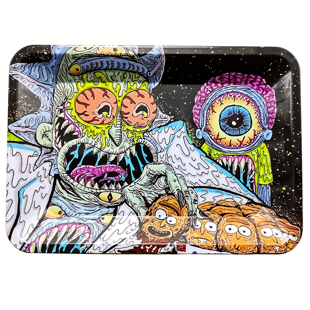 

1pc, Metal Rolling Tray, Fun And Cute Gift, Ideal Accessory For Home Or Travel, 7.1'' X 4.7''