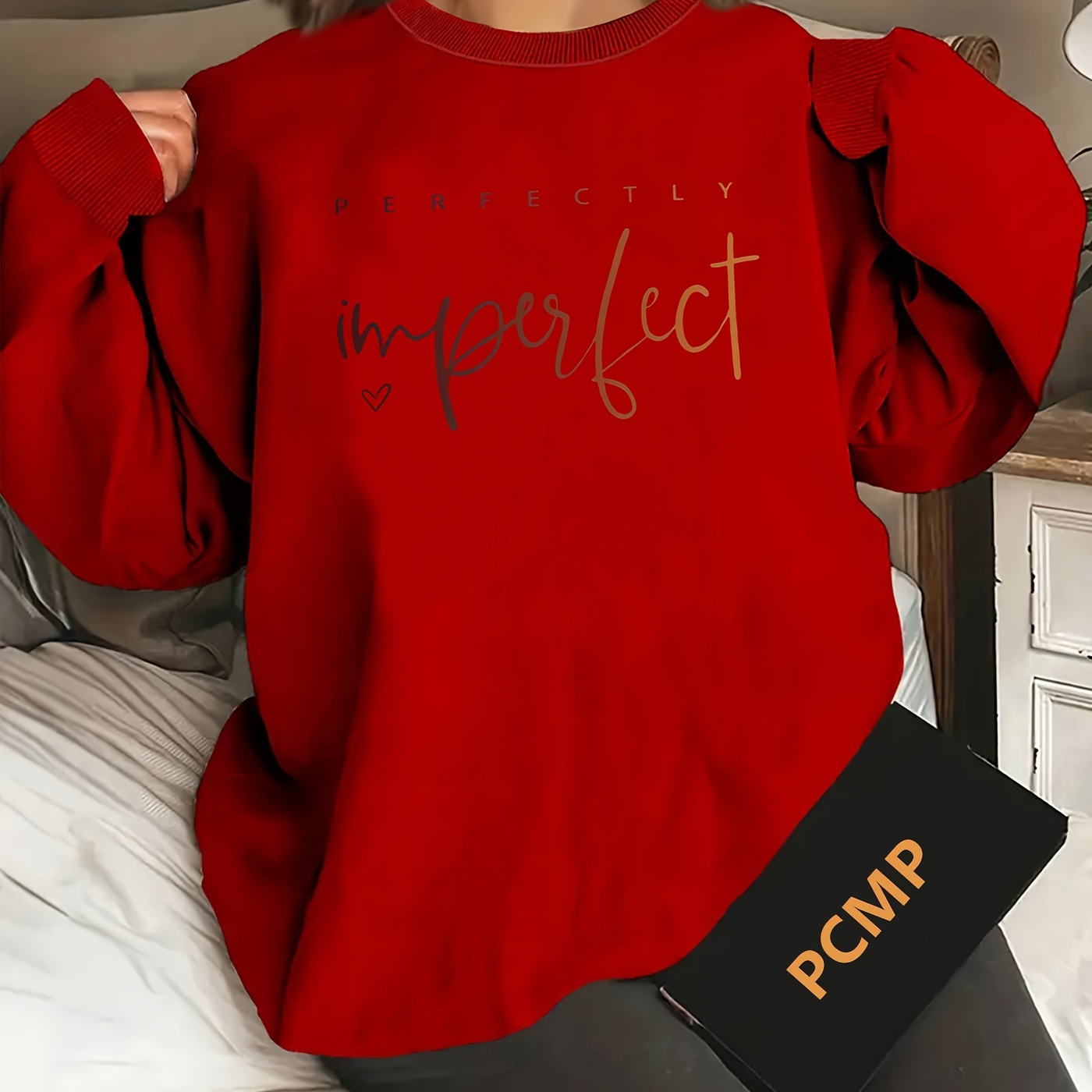 

Plus Size Letter Print Sweatshirt, Casual Long Sleeve Crew Neck Pullover Sweatshirt, Women's Plus Size Clothing