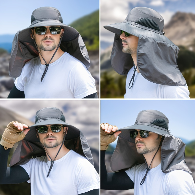 Stay Protected in Style: Wide Brim Sun Screen Fisherman's Hat With Neck  Flap - Waterproof & Quick-Drying Outdoor Cap for Men & Women
