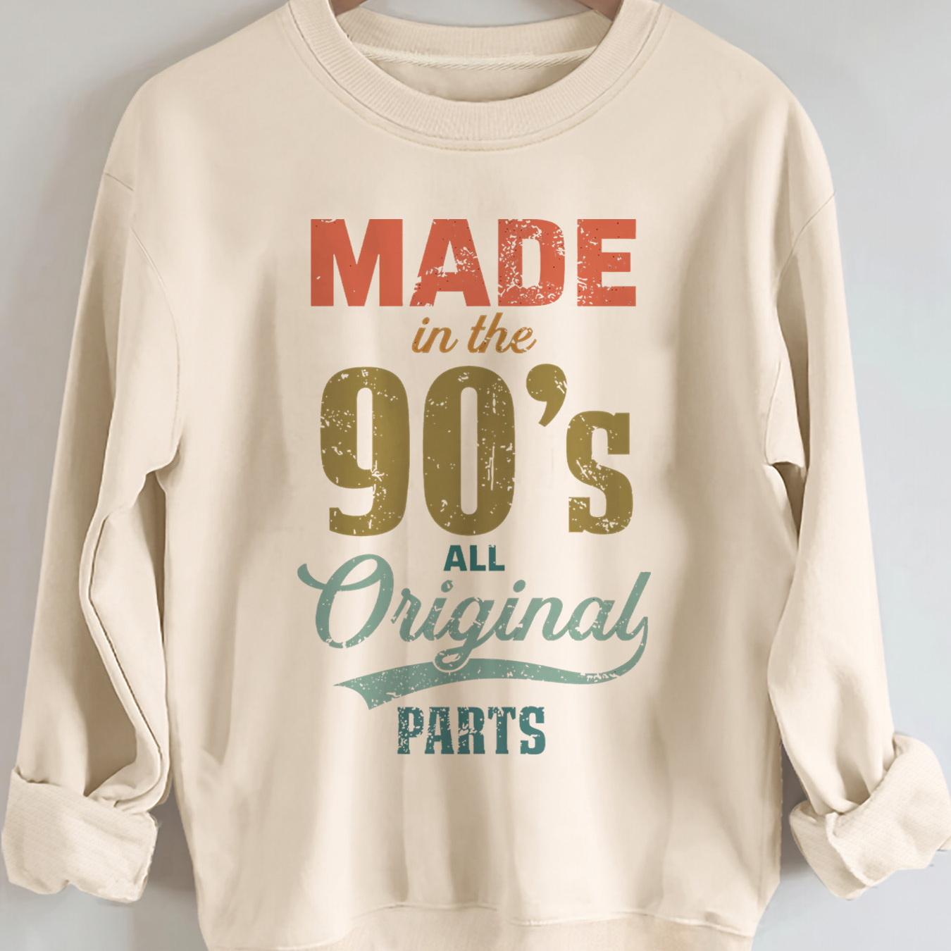 

Plus Size Letter Print Sweatshirt, Crew Neck Casual Sweatshirt For Fall & Spring, Women's Plus Size Clothing