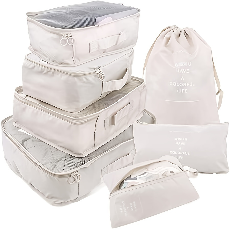Organizador de equipaje de viaje expandible, juego de bolsas de  almacenamiento de 4/7 piezas organizadores de compresión para maleta  eficiente, uso