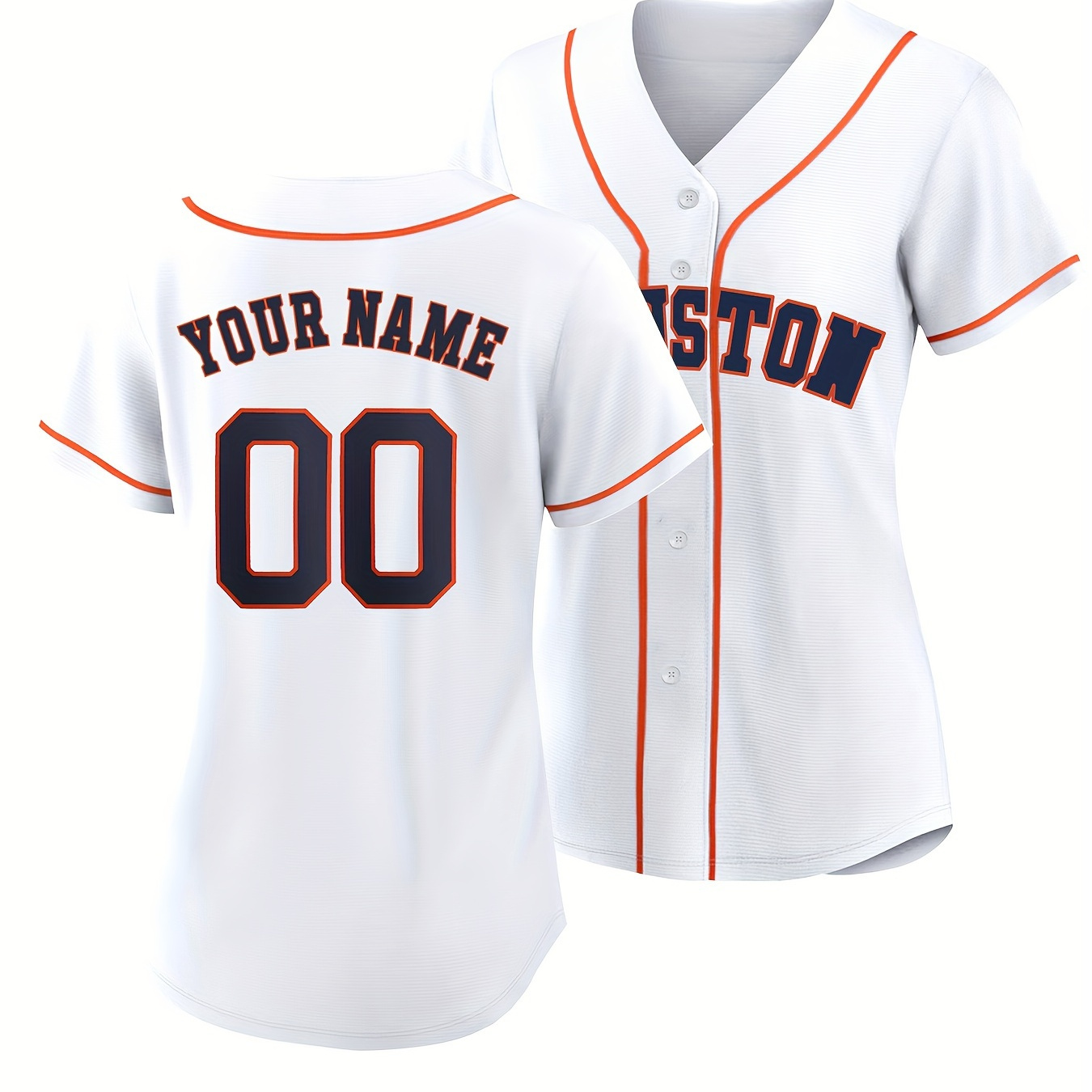 

Customizable Women's Baseball Jersey, Custom Name And Number, Embroidered Letters, Soft Fabric, Button Closure, V-neck Design, Athletic Style