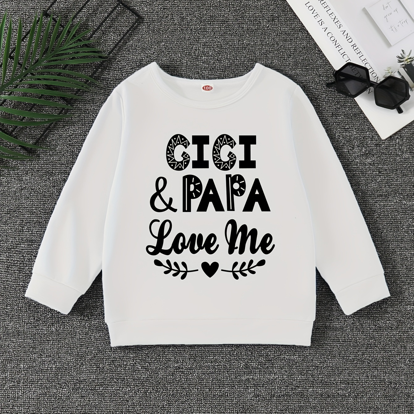 

Girls' Tops Trendy ''gigi Papa Love Me'' Graphic Long Sleeve Sweatshirt Kids Round Neck Pullover Clothing, Spring/ Fall