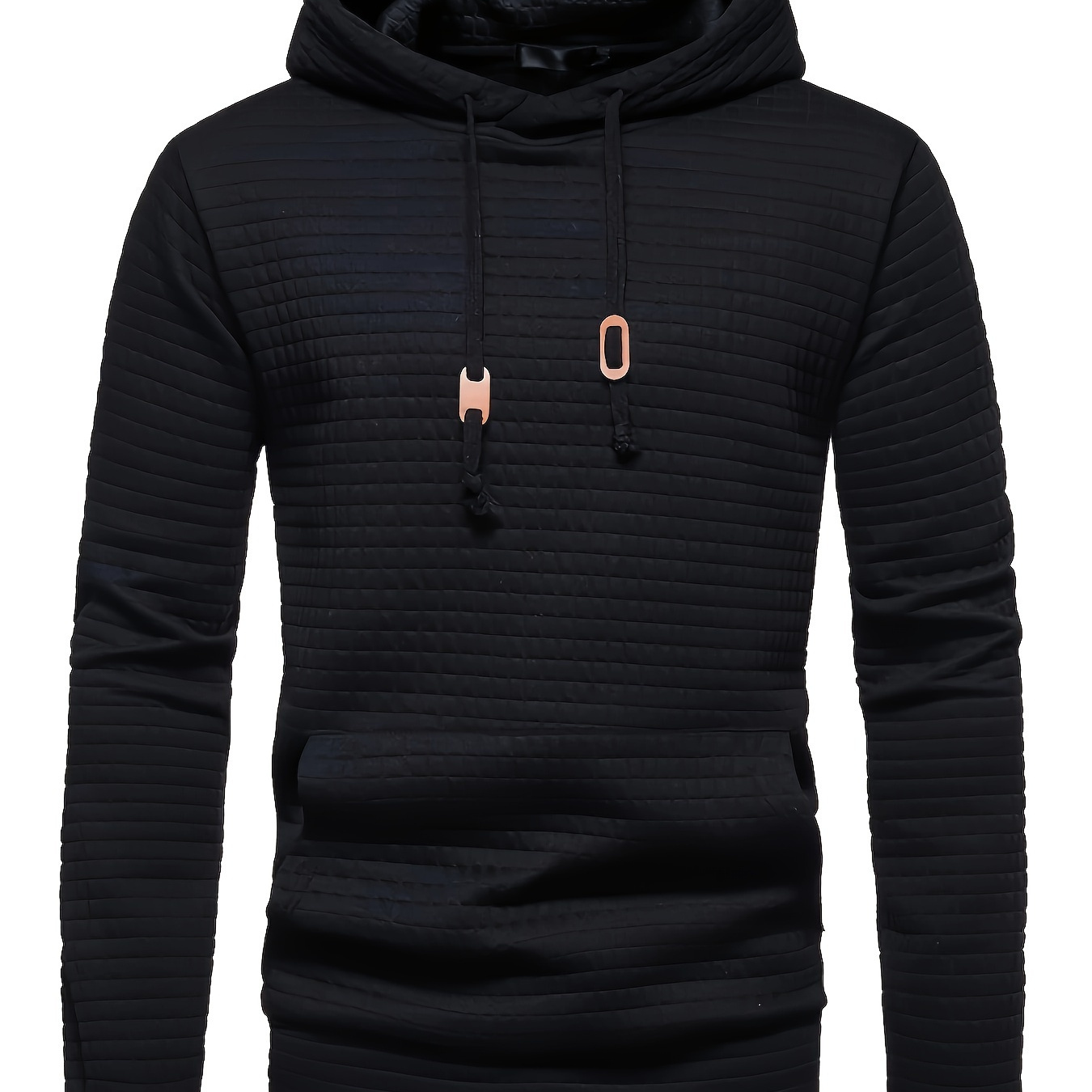 

Cool Waffle Hoodies For Men, Men's Casua Color Block Design Hooded Sweatshirt With Kangaroo Pocket Streetwear For Winter Fall, As Gifts