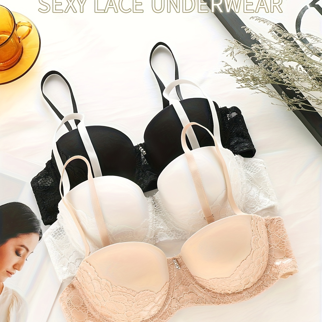 Sexy Lace Seamless Push Up Bra For Women Comfortable, Anti Sagging Plus  Size Underwear In Large Size, Thin And No Steel Ring Included From Covde,  $11.45