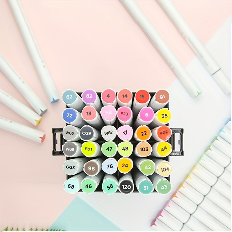60/80120pcs-1 Set Of Double-headed Colored Markers Watercolor Pens In  Multiple Colors