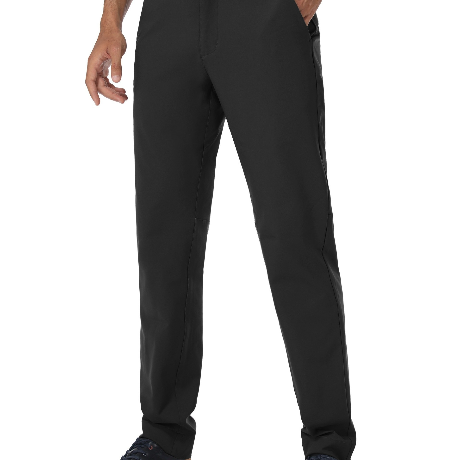 

Solid Color Men's Golf Pants Quick Dry Business Casual Trousers With Pockets For Work Travel