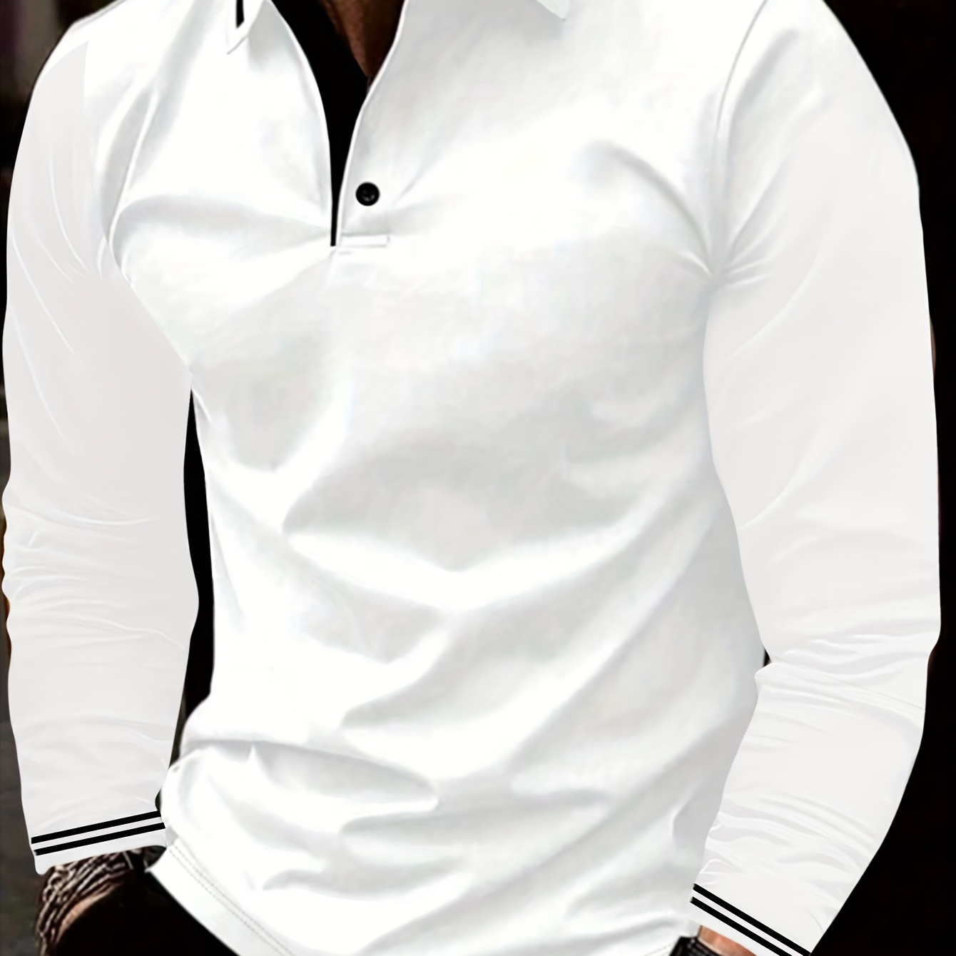 

Chemise de golf polo de sport fashion été confortable et fraîche pour homme, manche longue à revers, séchage rapide, bloc de couleur décontracté