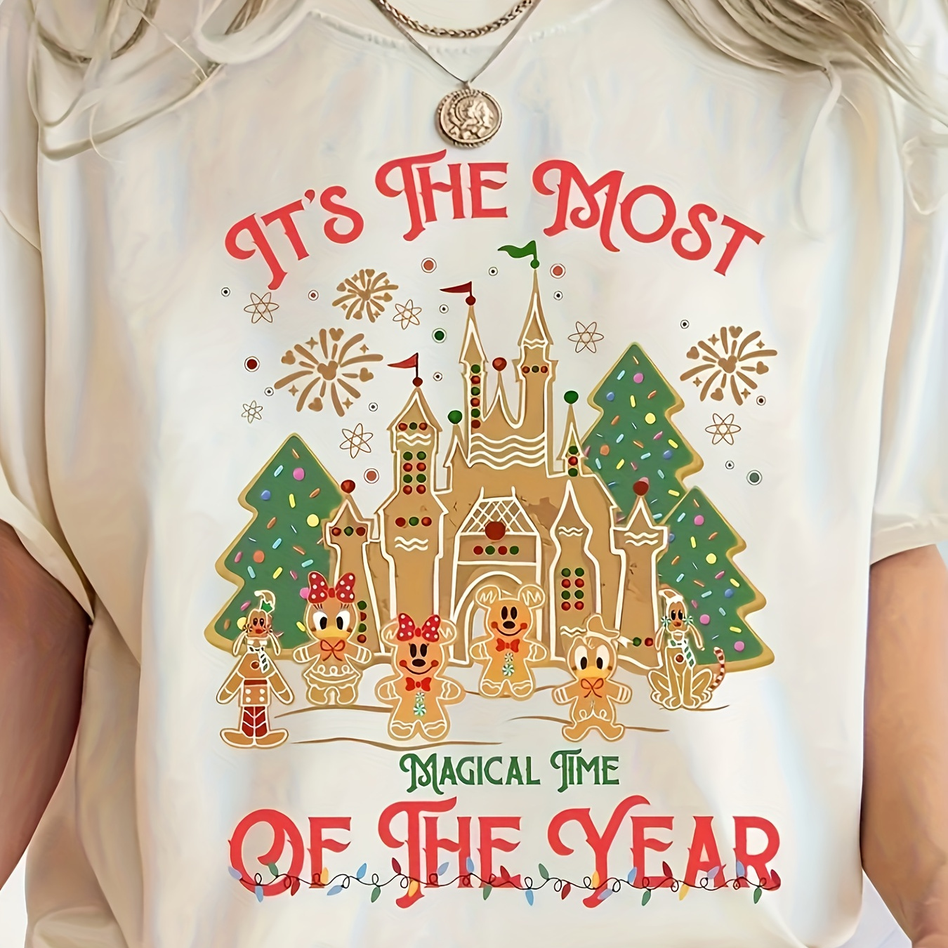 

1pc Women's Plus Size Christmas T- - , , , Slight , Graphic Tee