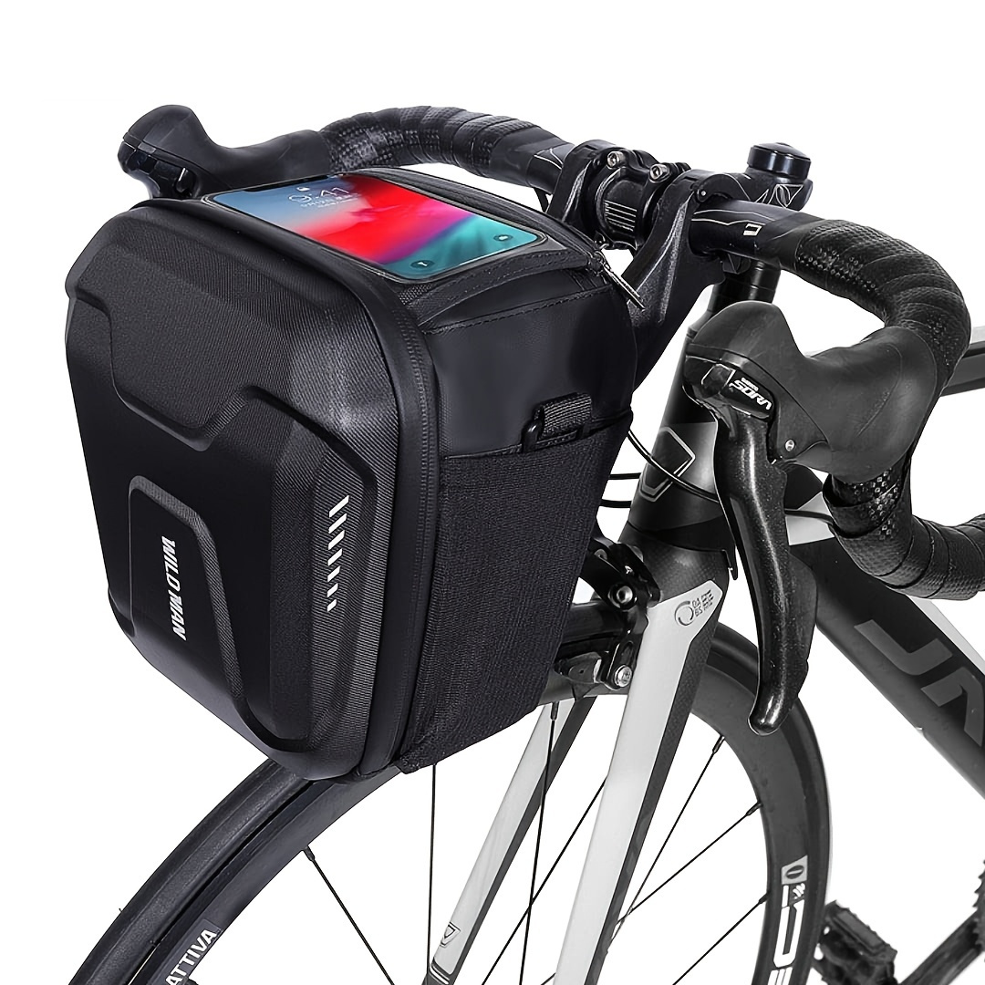 1Pc Universal Bike Bag, Waterproof Bike Bag, Handlebar Bags For Bicycles,  Storage Package Bicycle, Frame Pouch Packet For Road Cycling Bike, Bicycle  Accessories(Black) Sport Bag Sports Bag
