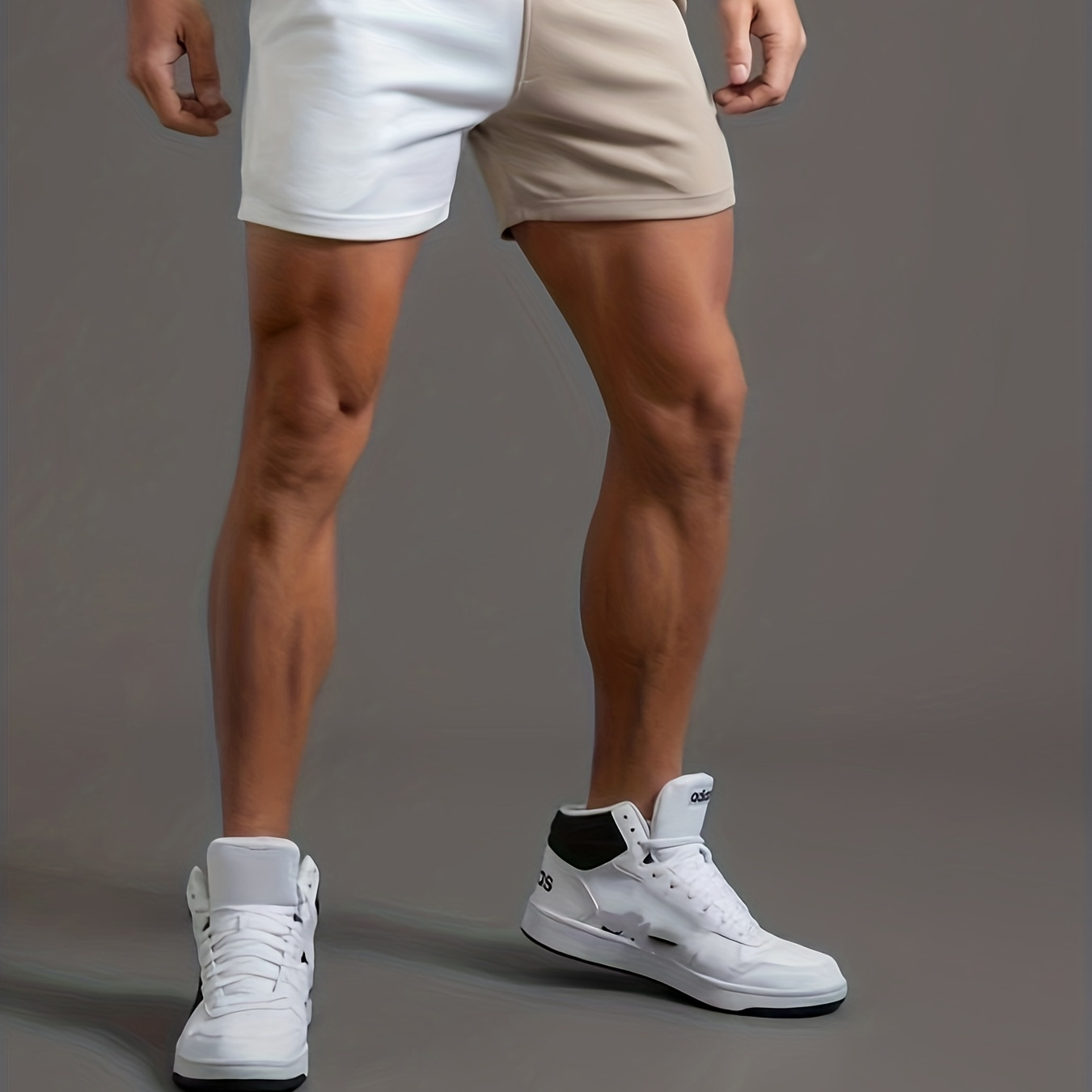 

Color Block Comfy Shorts, Men's Casual Slightly Stretch Waist Drawstring Shorts For Summer Basketball Beach Resort