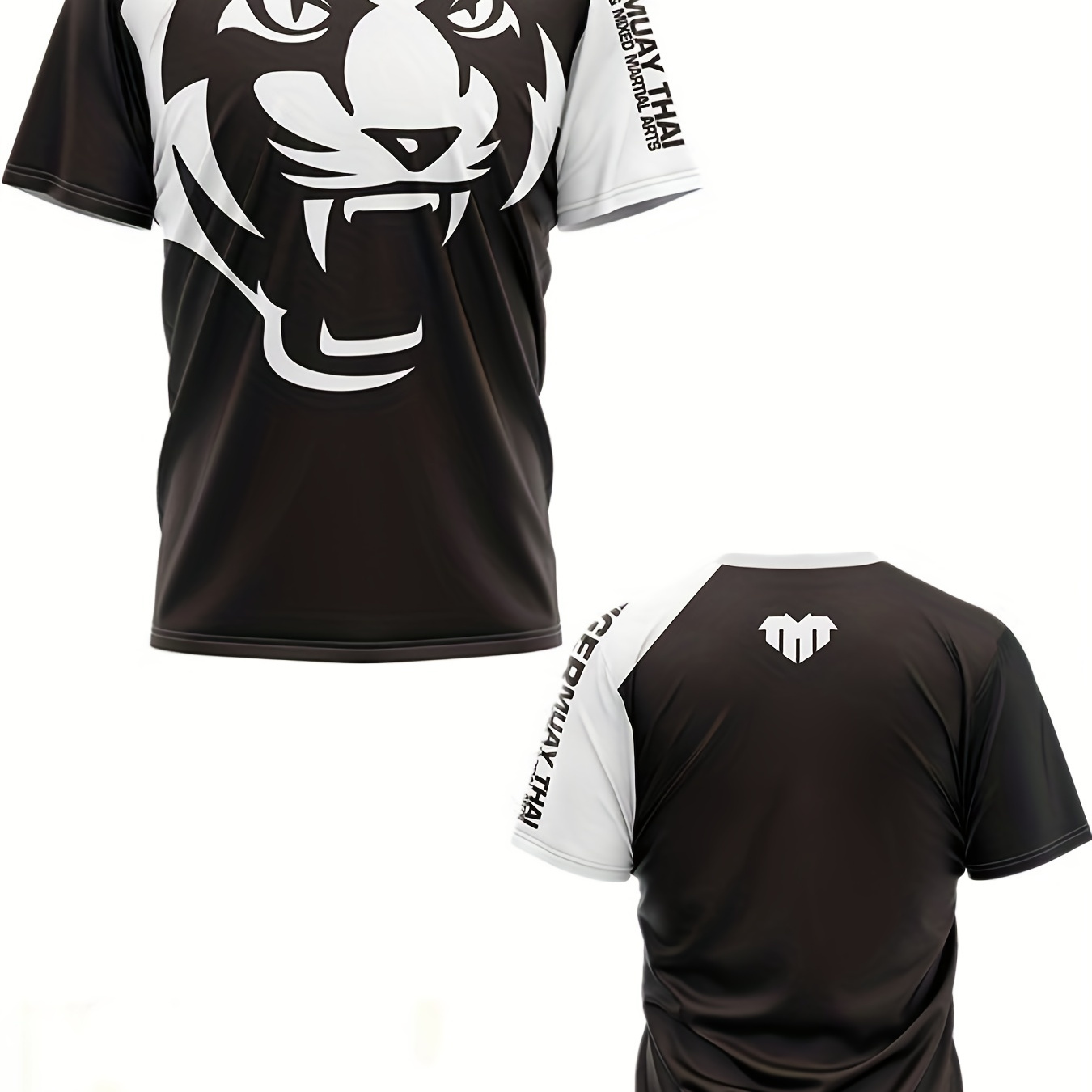 Camiseta de gimnasio de tigre de MMA de artes marciales mix, Gris