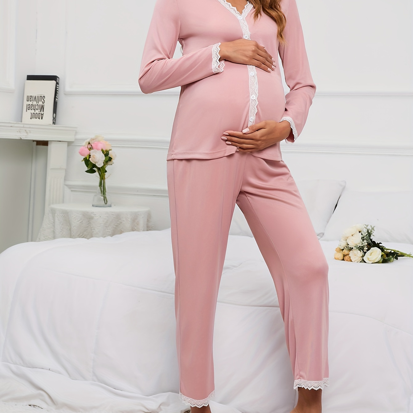 Maternity Pajama Set Pregnant Women Childbirth Postpartum - Temu