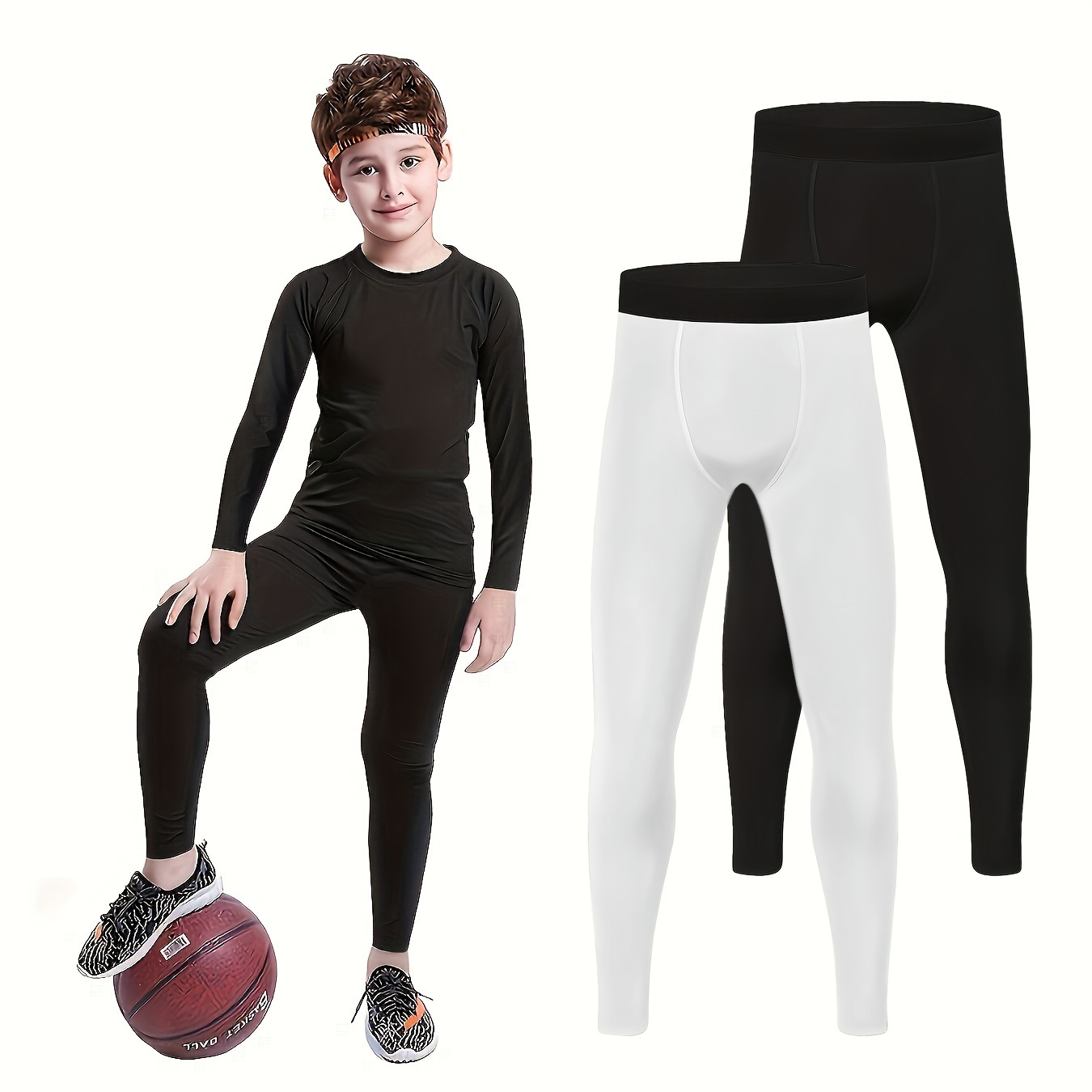 

Boy Youth Compression Leggings Sports Basketball, Football Rugby Quick-drying Leggings