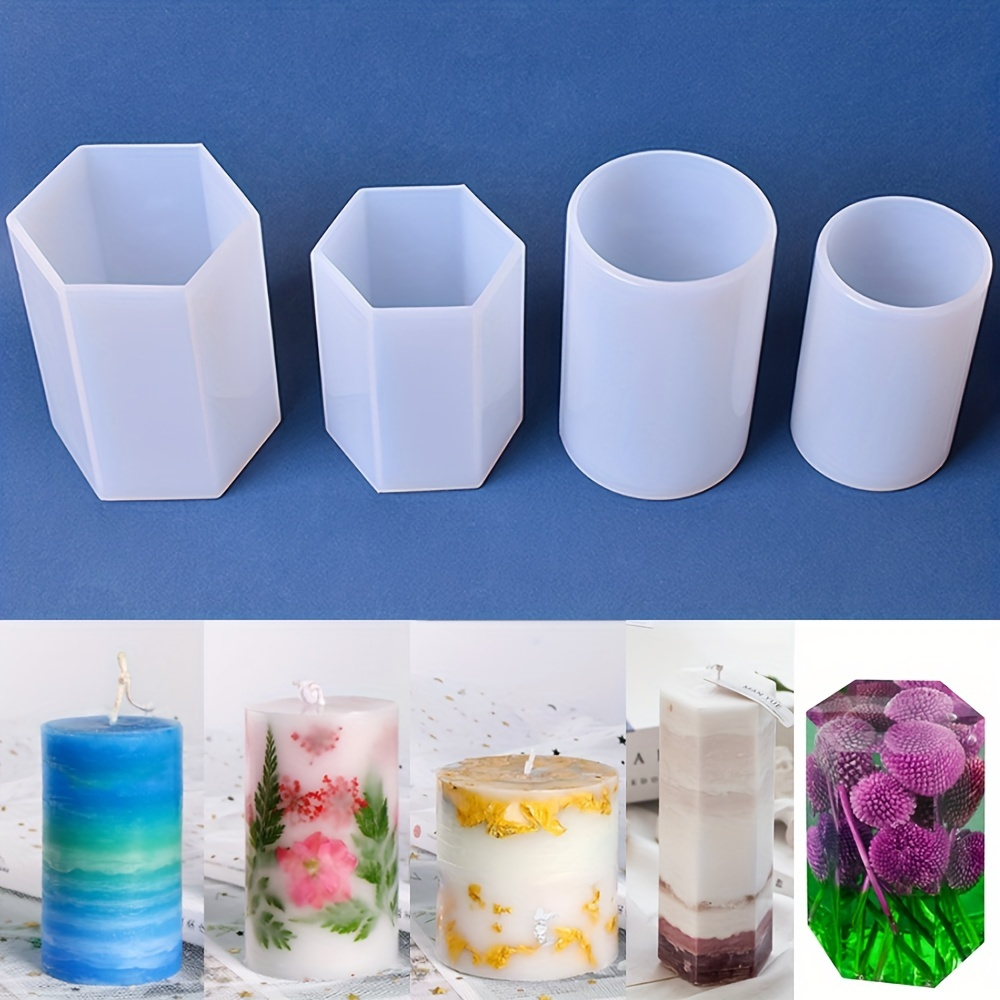 Embossed Butterfly Frangipani Cylinder Candle Molds Pillar Candle Mold  Epoxy Resin Casting Silicone Mould for Making Candle Soap Plaster Clay Mold  (Butterfly)