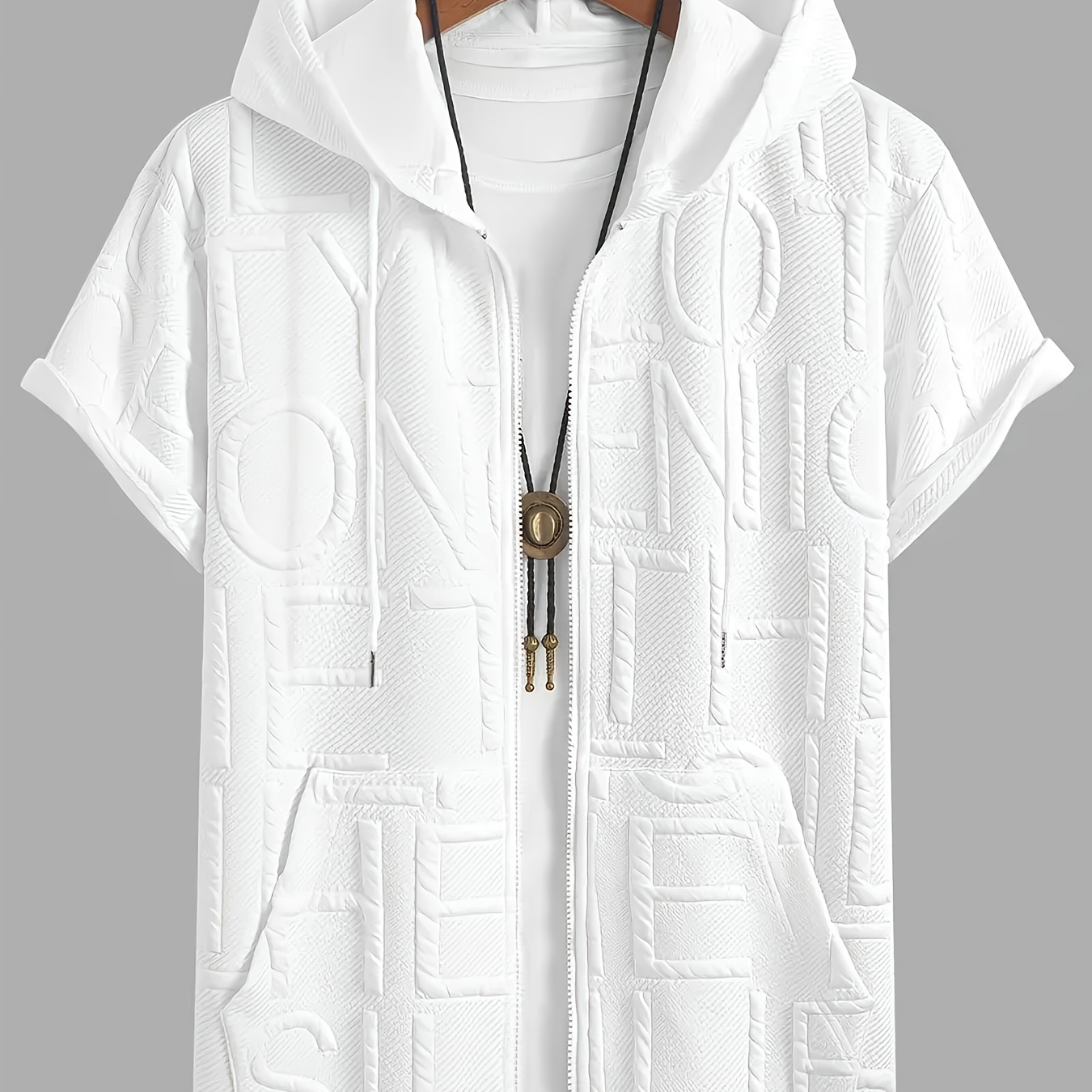 Men'S Plus Size Short Sleeve Hooded T-Shirt