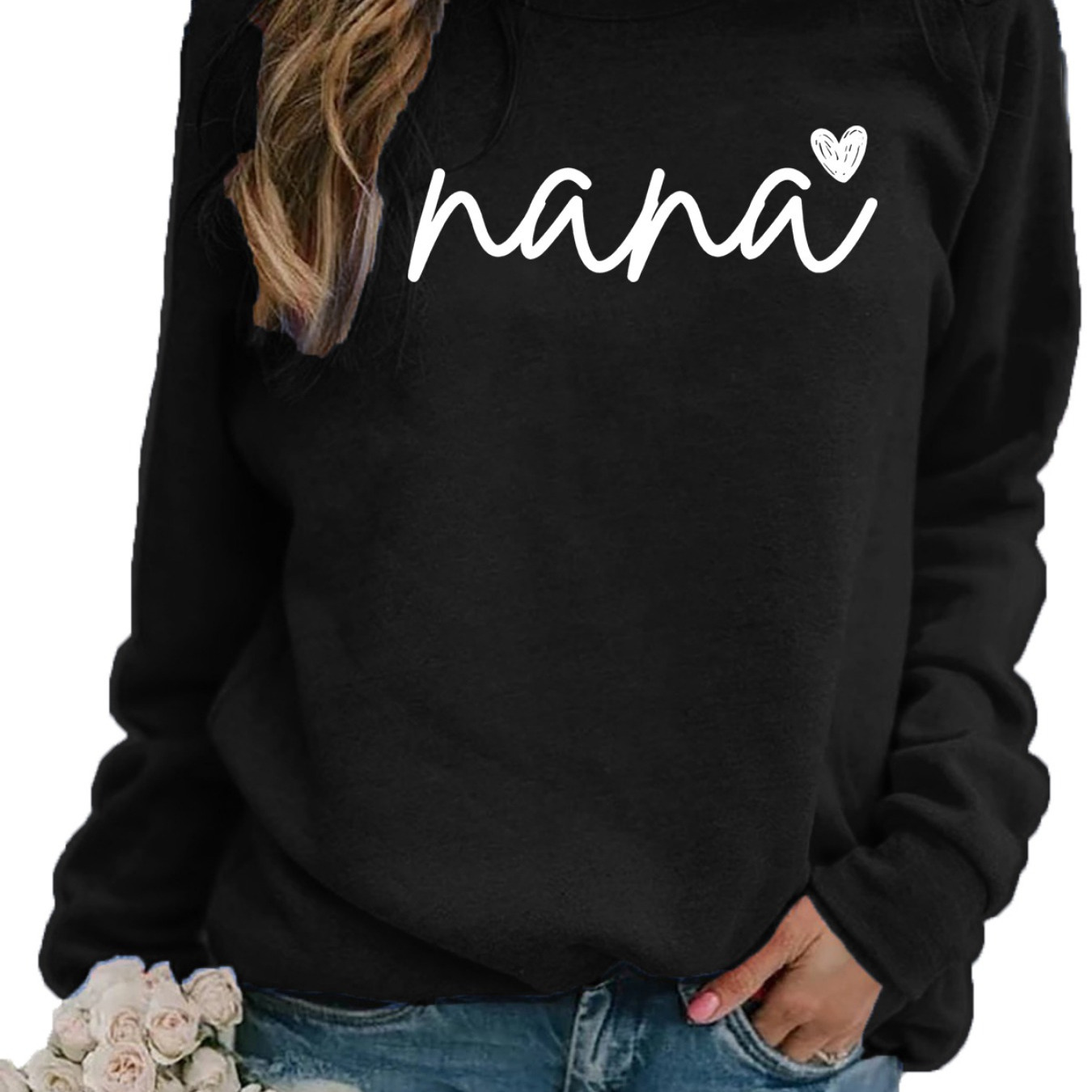 

Letter Print Sweatshirt, Crew Neck Casual Sweatshirt For Fall & Spring, Women's Clothing