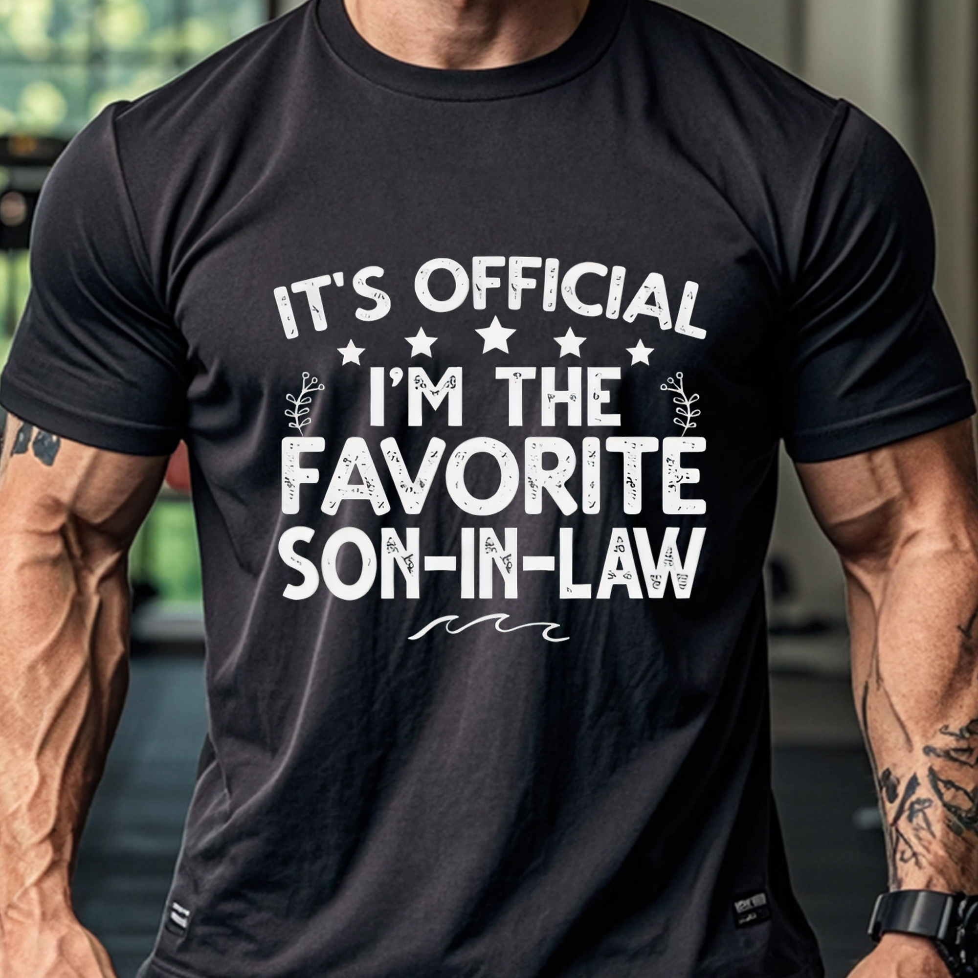 

Officiali'm The -in-law Men's Casual Cotton T Shirts Black Graphic Tee Crew Neck Soft 100% Cotton Funny Stylish Breathable Moisture-wicking Ideal For Running And Casual