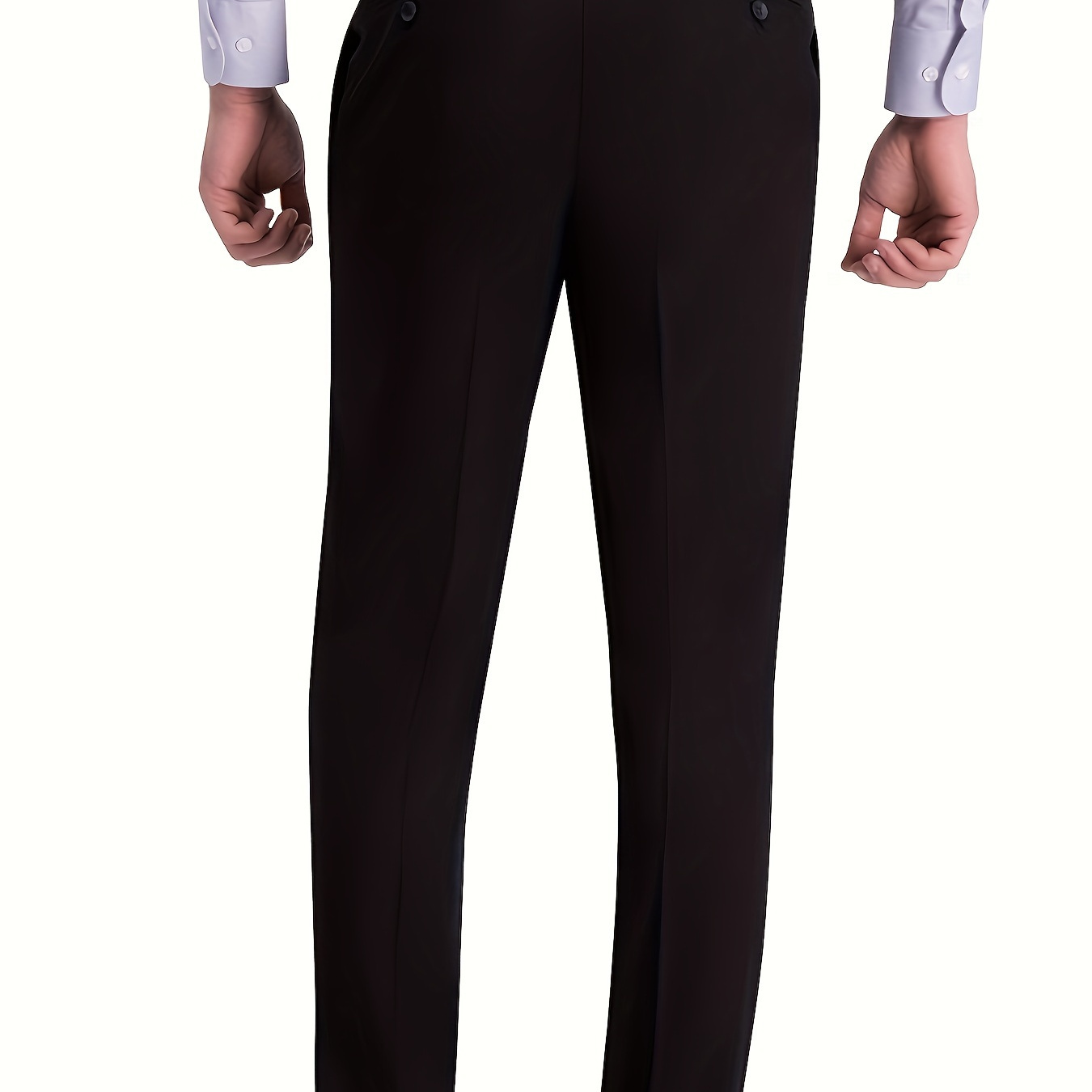 

Men's Regular Fit Solid Color Casual Dress Pants, Classic Style, Flat Front, Comfort Waistband, Formal Work Trousers