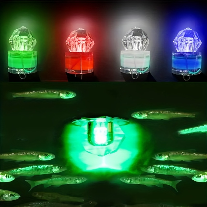 Deep Drop Underwater Fishing Light LED Fishing Attractant Waterproof  Underwater Lamp Green Fishing Light Bait Lure for at Night
