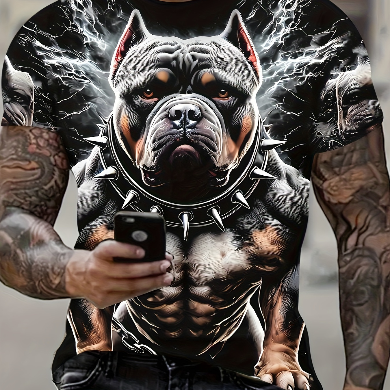 

T-shirt Confortable d'Été pour Hommes, Imprimé Chien Créatif à Manches Courtes, Haut Respirant pour Quotidienne d'Été, Grand 3D, Décontracté, Vêtements d'Extérieur