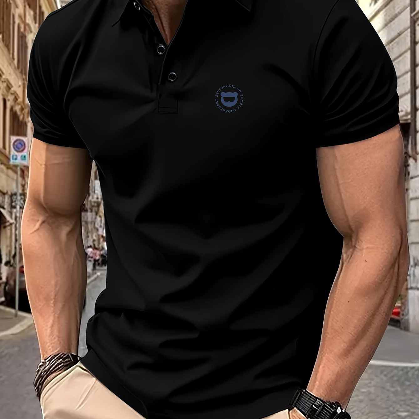 

Men's Slim-fit Cotton Shirt - Casual & , Short Sleeve With Collar, Summer Fashion