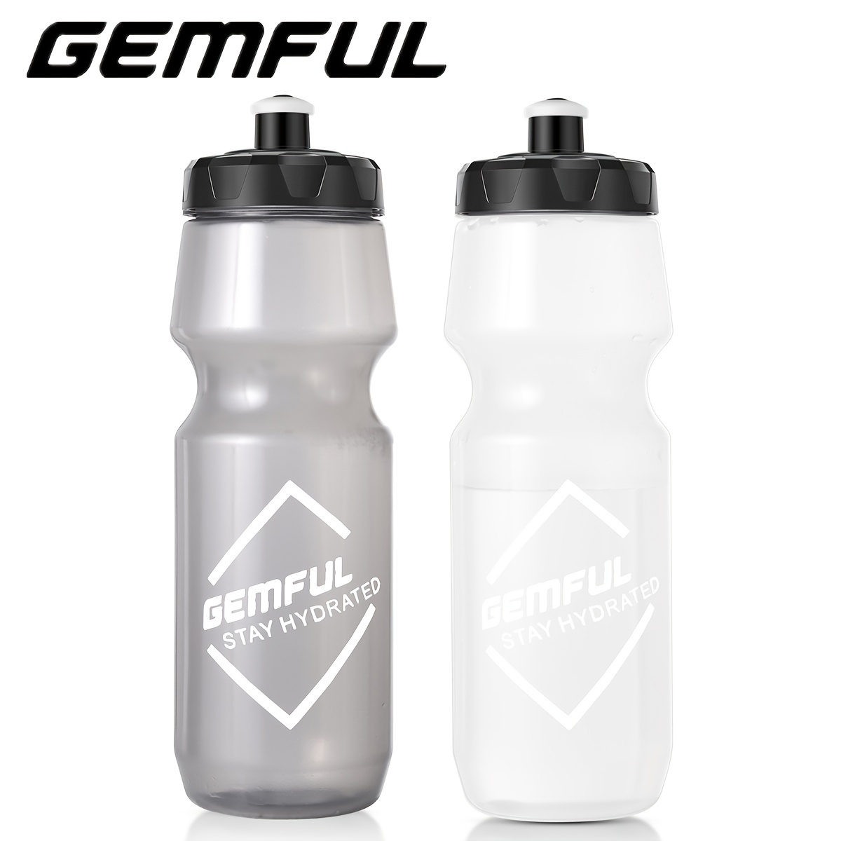 

750ml Gemful Bicycle Water Bottles - Bpa-free Squeeze Sports Drink Bottle For Cycling And Outdoor Activities