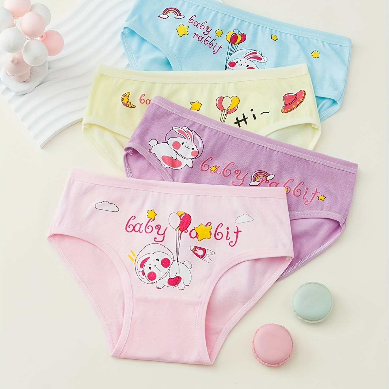 Toddler Girls Briefs Cartoon Print Cute Bottoming Underwear - Temu Germany