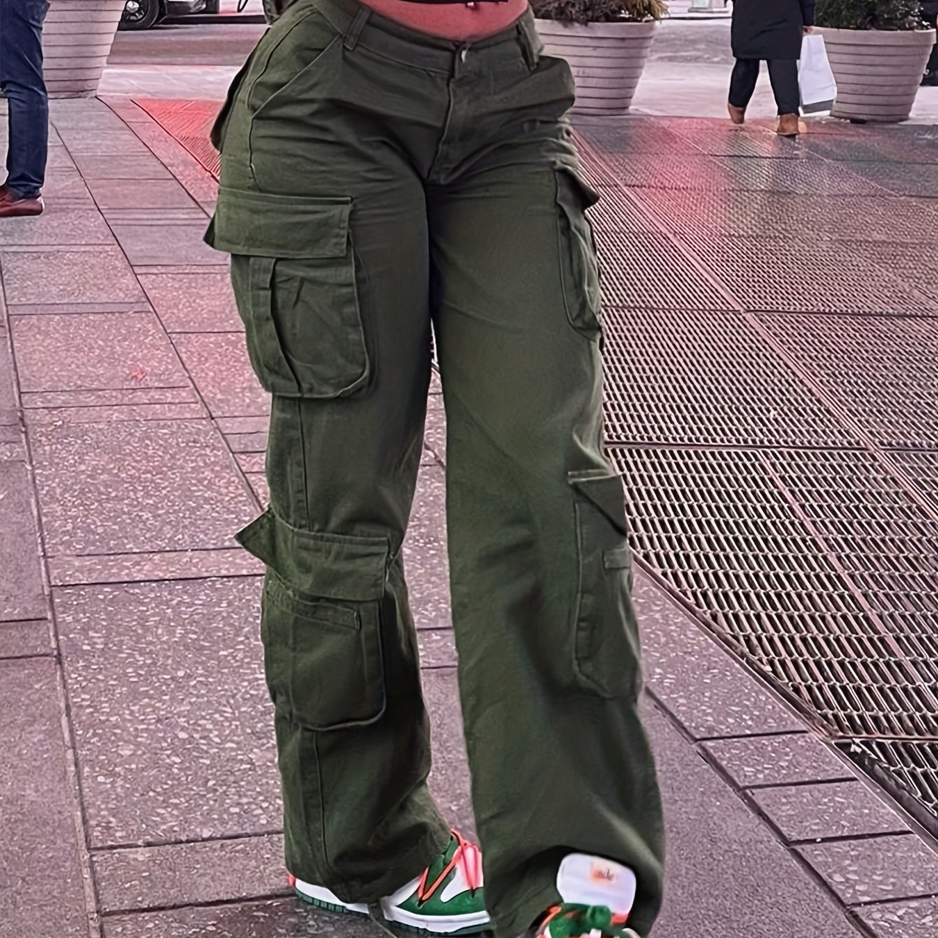 Flap Pockets Baggy Cargo Pants Y2k Pants Spring Fall Women's - Temu  Republic of Korea