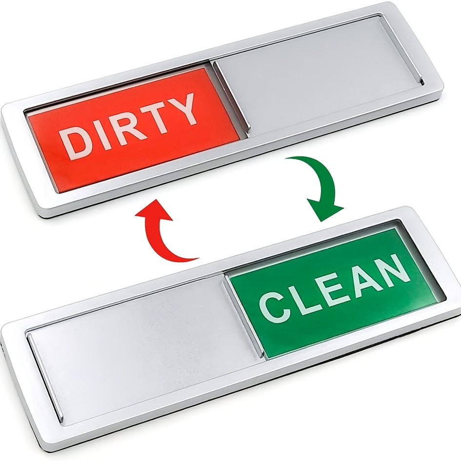 

1/2/3pcs Dishwasher Magnet Clean Dirty Sign, Shutter Only Changes When You Push It, Non-scratching Strong Magnet Or Adhesive Options, Indicator Tells Whether Dishes Are Clean Or Dirty