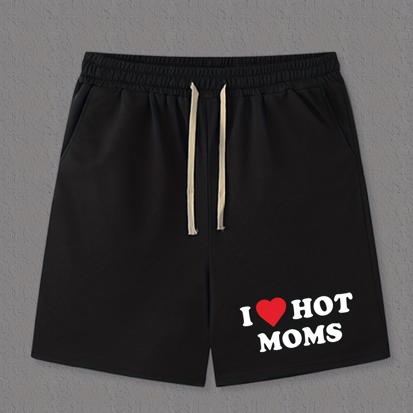 

Hot Moms Print, Men's Trendy Comfy Shorts, Casual Slightly Stretch Breathable Shorts For Outdoor