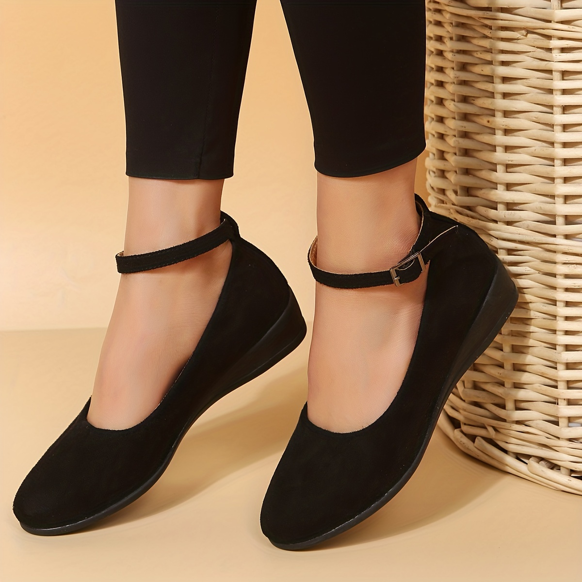 nsendm Female Shoes Adult Semi formal Shoes for Women Flat Front Work  Loafers Casual Shoes Flat Ballet Women Shoes Black 8 