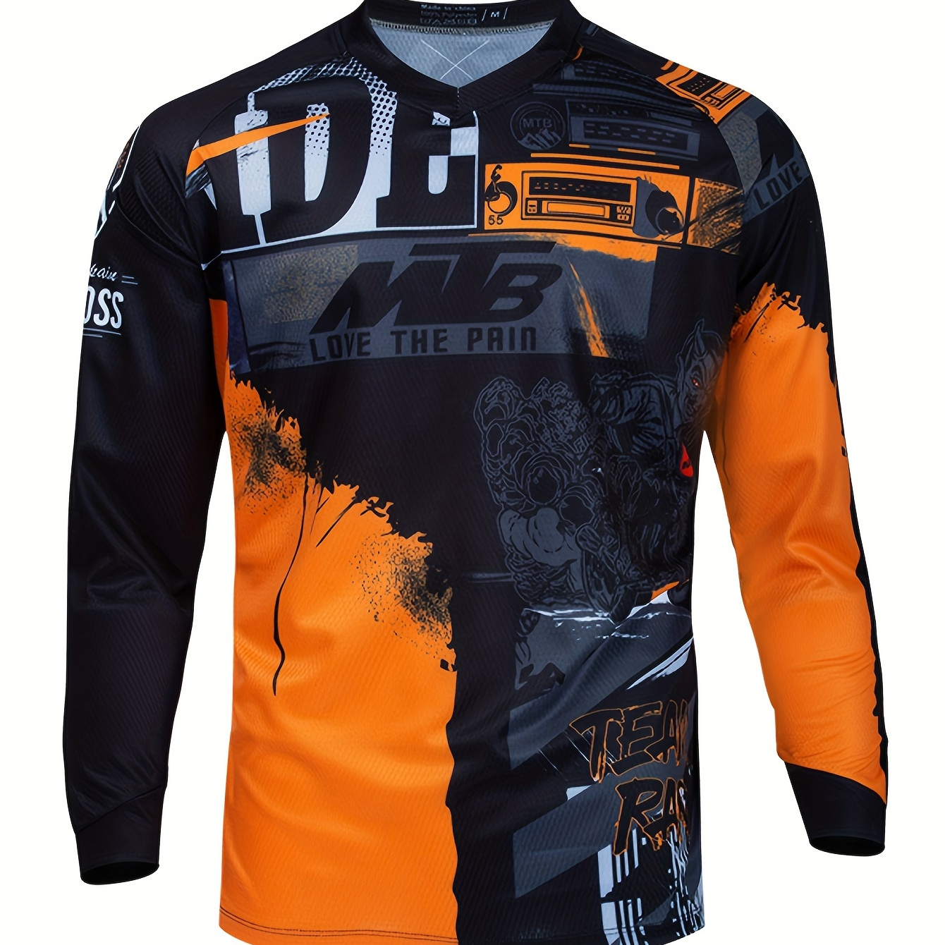 

Men's Cycling Jersey, Gradient Graphic, Quick Dry, Moisture Wicking, Breathable Long Sleeves Mtb Mountain Bike Shirt For Biking & Riding Sports