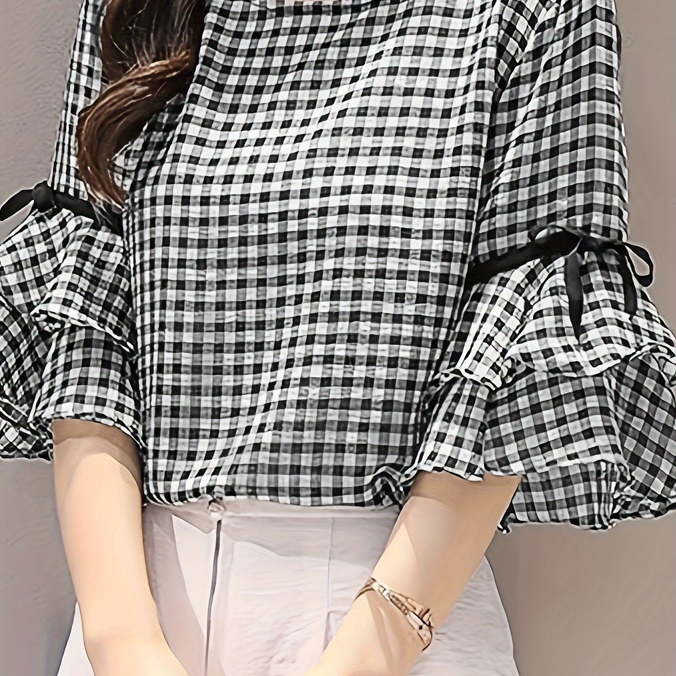 

Popular Grid Cake Sleeve Shirt